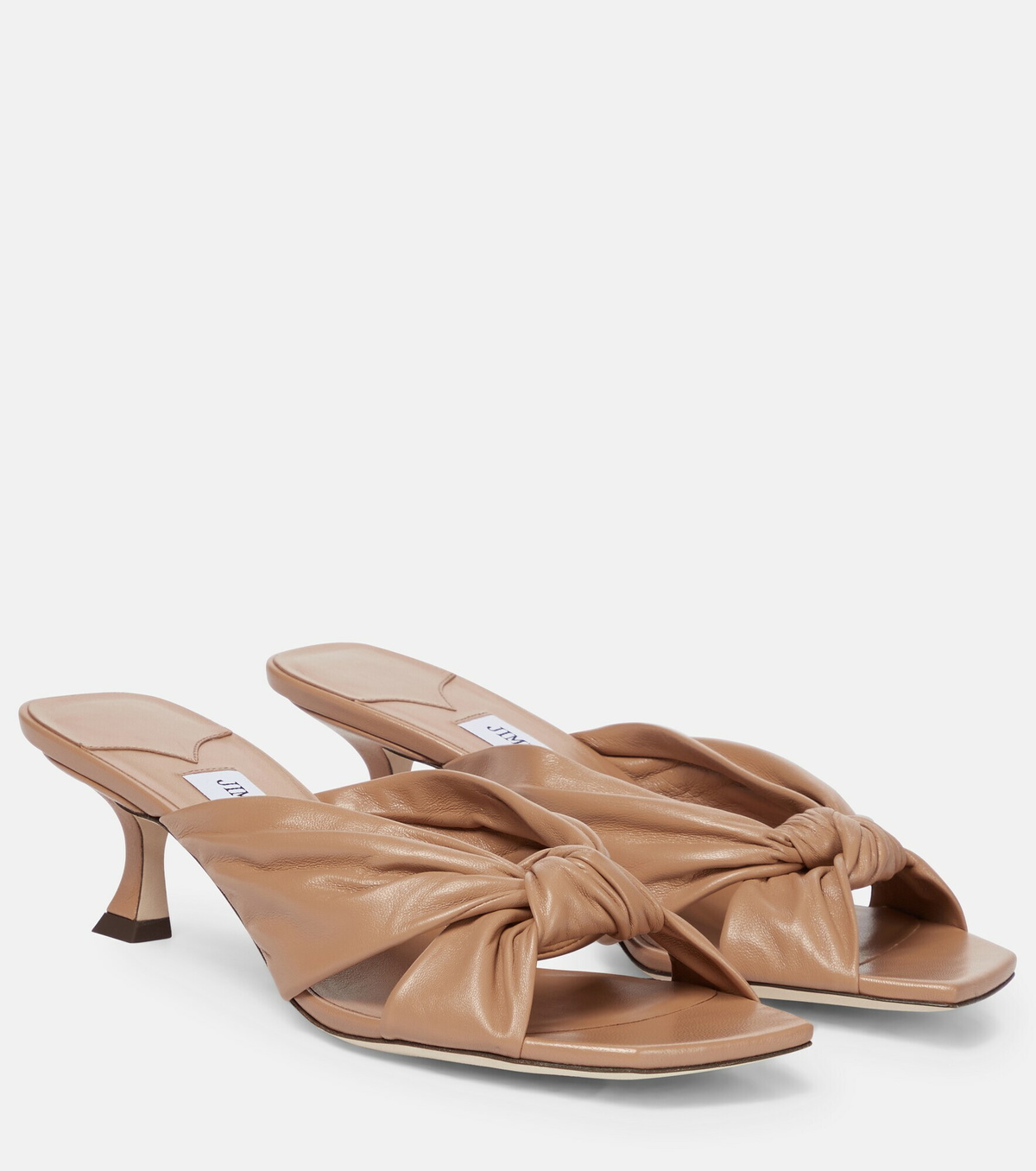 Jimmy Choo Anise 75 Brown Nappa Leather Sandals