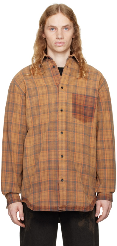 Photo: EGONlab Orange Tartan Overshirt