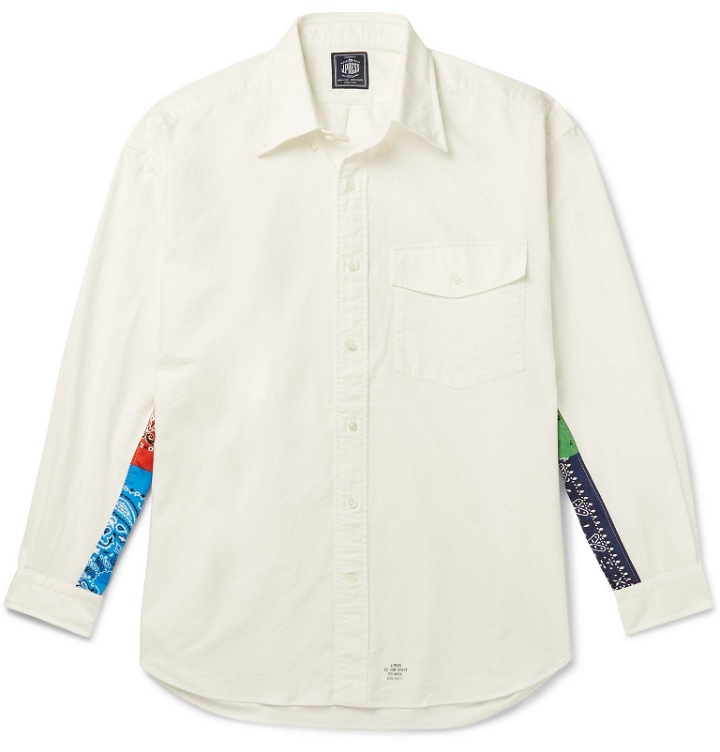 Photo: J.Press - Oversized Button-Down Collar Bandana-Detailed Cotton Oxford Shirt - White