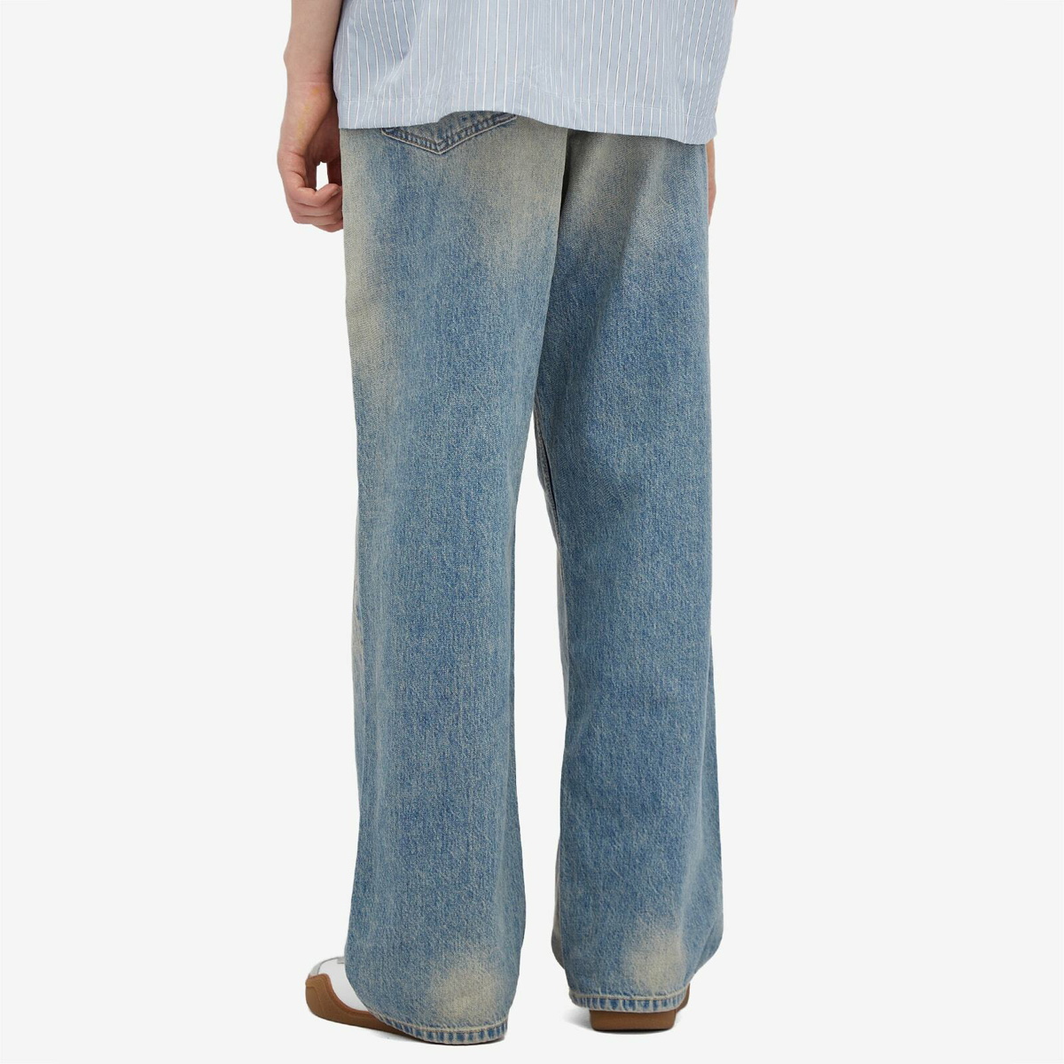 Nahmias Men's Distressed Baggy Jeans in Light Wash