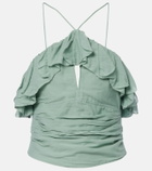 Marant Etoile Djimia halterneck cotton-blend voile top