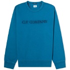 C.P. Company Men's Cotton Diagonal Fleece Logo Sweatshirt in Ink Blue