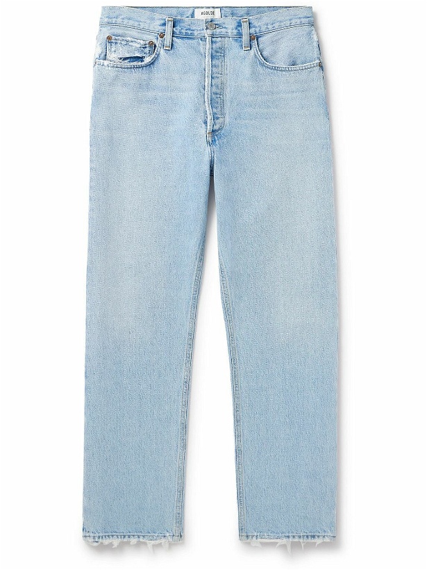 Photo: AGOLDE - 90's Straight-Leg Distressed Jeans - Blue