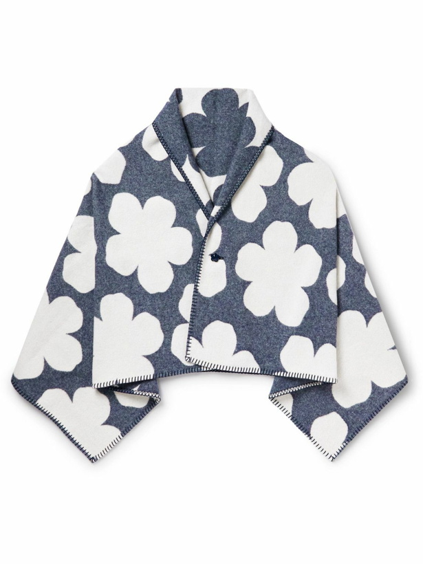 Photo: KENZO - Shawl-Collar Floral-Jacquard Wool-Blend Stole