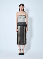 Maison Margiela Contrast Panel Silk Midi Dress