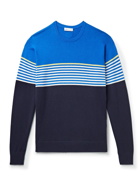 Peter Millar - Striped Pima Cotton and Merino Wool-Blend Sweater - Blue