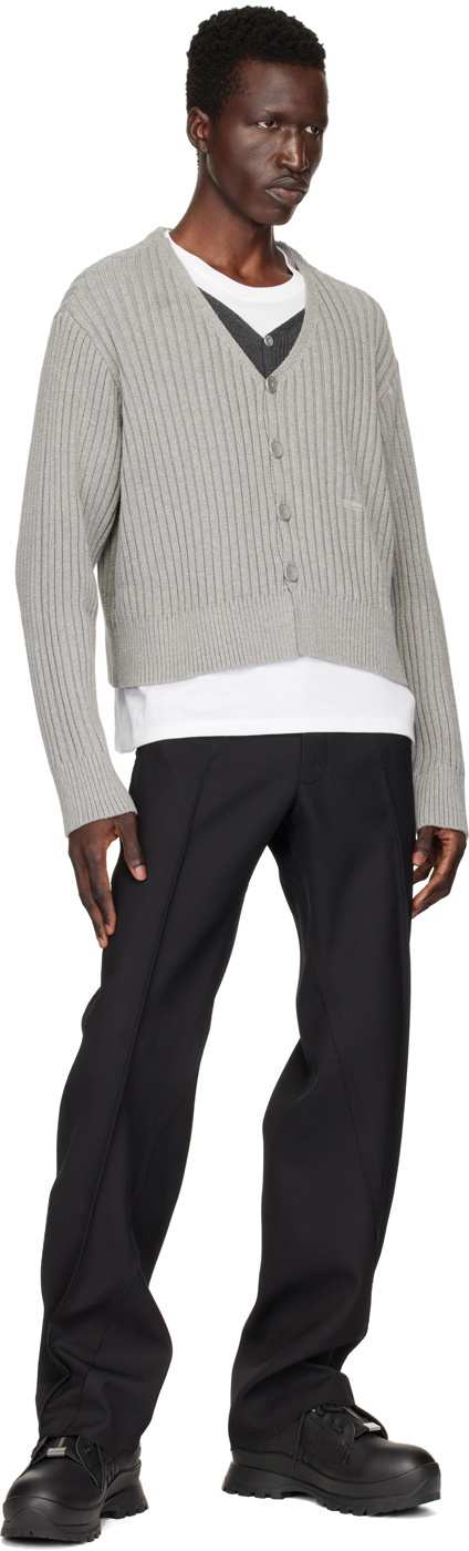 C2H4 Gray Literary Layered Cardigan
