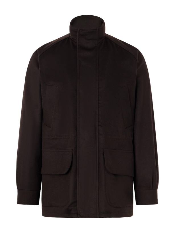 Photo: Stòffa - Traveler Brushed Cashmere-Twill Jacket - Brown