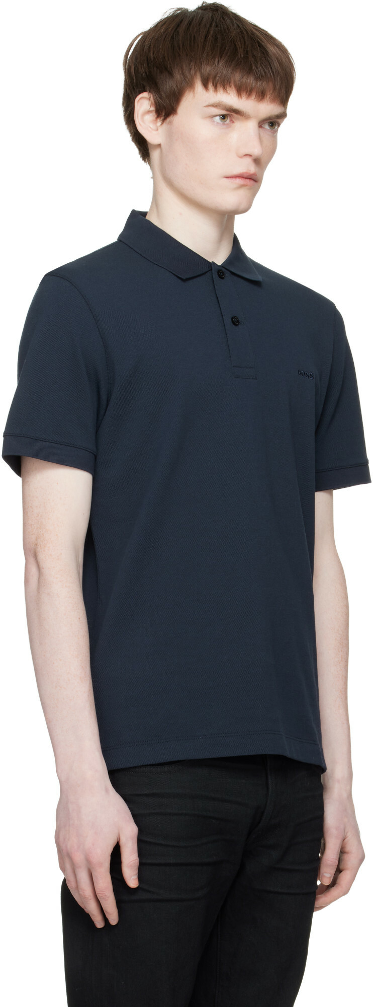 BOSS Navy Regular-Fit Cotton Polo