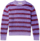 MARNI - Striped Mohair-Blend Sweater - Purple