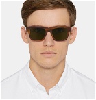 Berluti - Oliver Peoples Galleria Square-Frame Silver-Tone and Acetate Polarised Sunglasses - Men - Brown