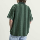 Les Deux Men's Prince Stripe Jacquard Polo in Pineneedle Green