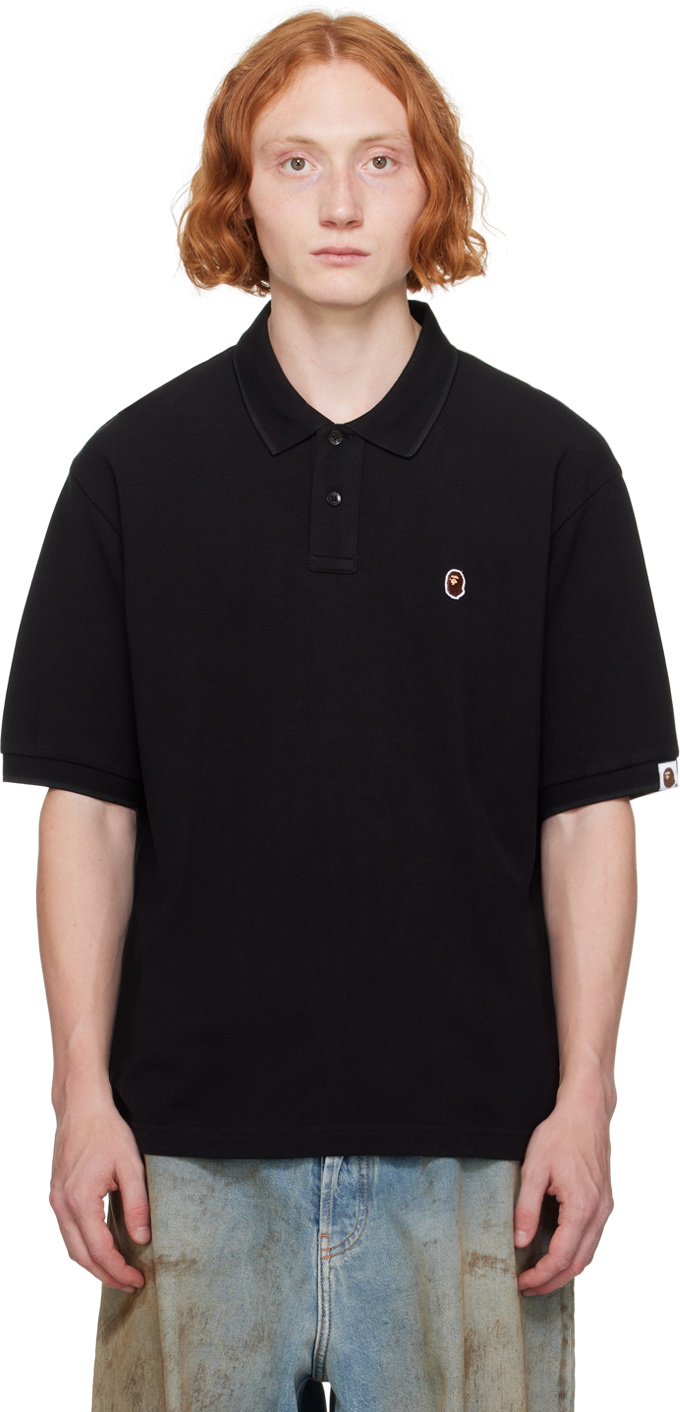 BAPE Black Ape Head One Point Polo A Bathing Ape