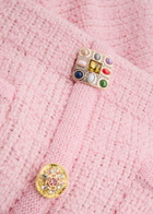 Self-portrait Embellished Tweed Mini Skirt Pink