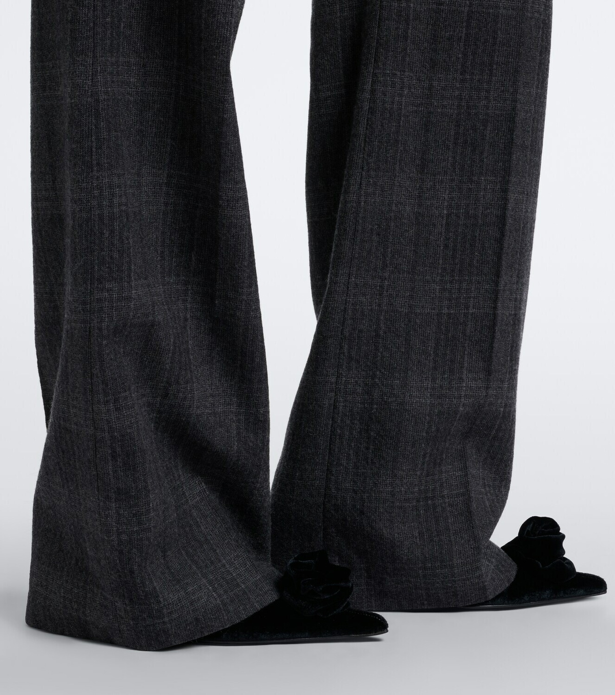 Magda Butrym Plaid virgin wool wide-leg pants