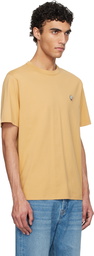 Maison Kitsuné Yellow Barista Fox Patch Relax T-shirt