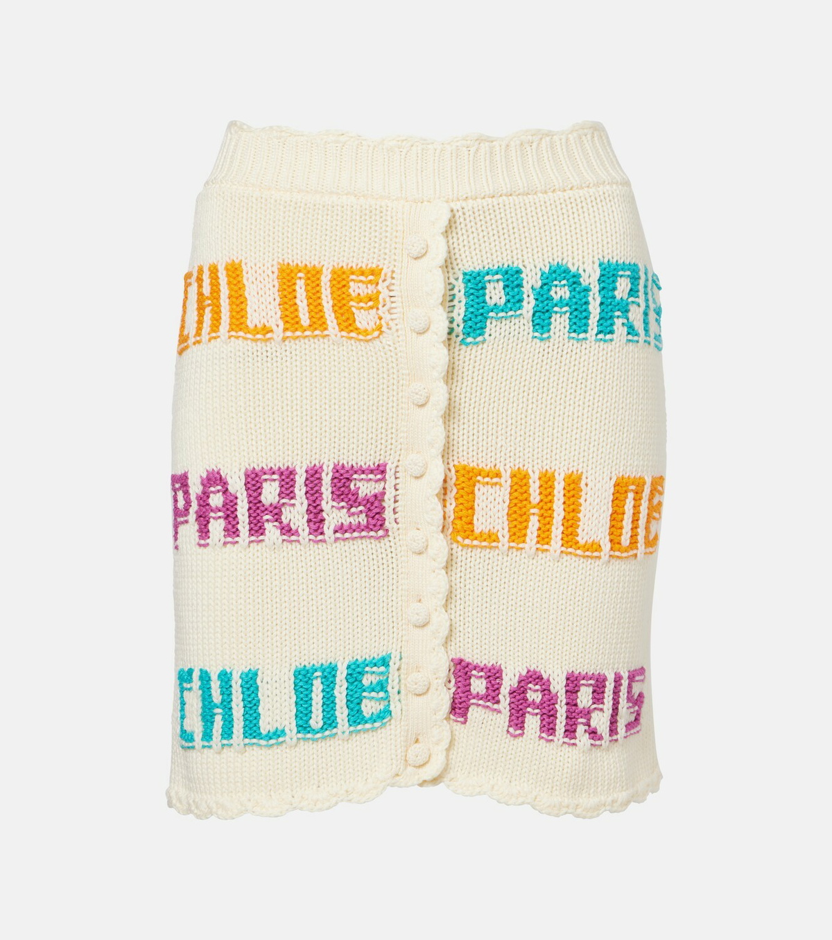 Chloé Knitted cotton miniskirt
