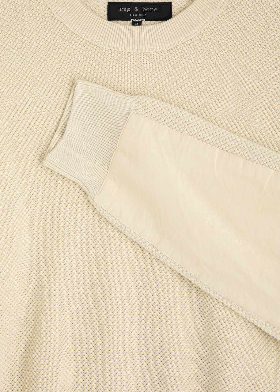 Rag & Bone Dexter Waffle-knit Cotton Jumper Ecru