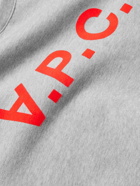 A.P.C. - Logo-Flocked Cotton-Jersey Sweatshirt - Gray