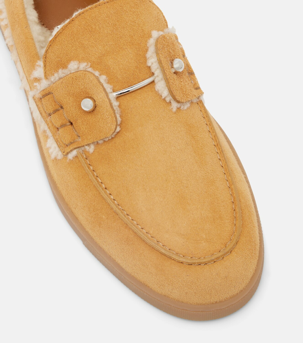Christian Louboutin Chambeliboat shearling-trimmed suede loafers