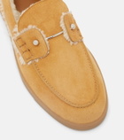 Christian Louboutin Chambeliboat shearling-trimmed suede loafers