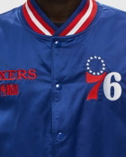 New Era Nba Satin Bomber Jckt Philadelphia 76 Ers Blue Bomber Jackets