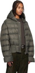 Rick Owens Khaki Concordians Hooded Down Jacket