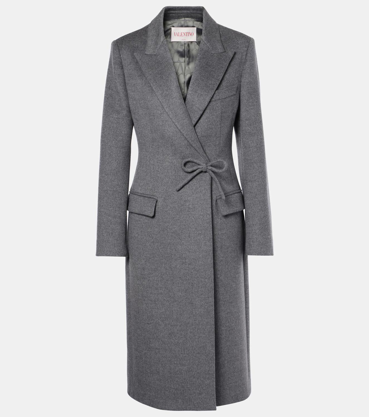 Valentino Bow-detail wool and cashmere coat Valentino