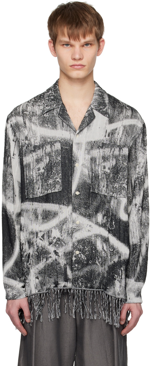 Vein Black & White Button Up Shirt