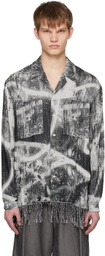 Vein Black & White Button Up Shirt