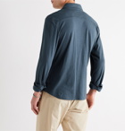 Frescobol Carioca - Slim-Fit Cotton and Linen-Blend Jersey Shirt - Blue