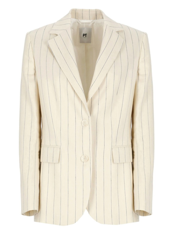 Photo: PT Torino Embroidered Linen Blend Blazer