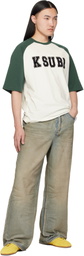 Ksubi White & Green '99' Biggie Raglan S/S T-shirt