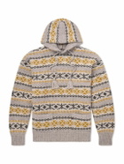 KAPITAL - Yellowknife Fair Isle Wool Hoodie - Yellow