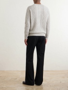 Drake's - Cable-Knit Virgin Wool Sweater - Gray