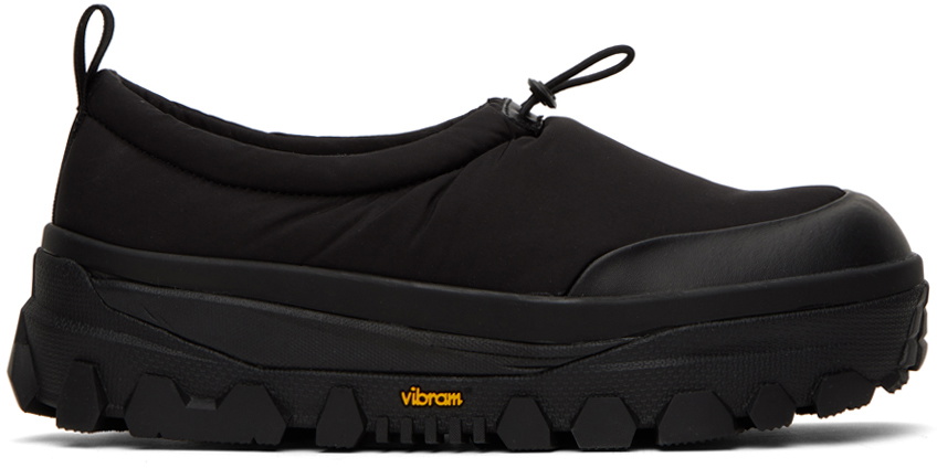 AMOMENTO Black Padded Platform Slippers