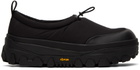 AMOMENTO Black Padded Platform Slippers