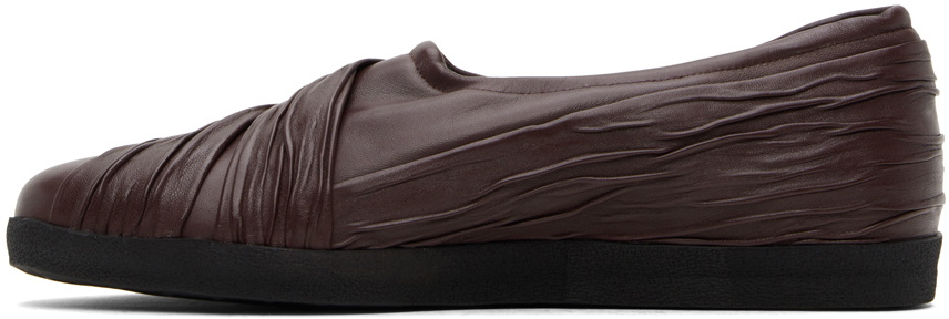 KIKO様 Kiko Kostadinov Burgundy Wrinkled Slip-On Loafers Kiko