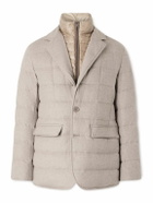 Herno - Slim-Fit Shell-Trimmed Silk and Cashmere-Blend Down Jacket - Neutrals