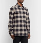 TOM FORD - Buffalo Check Cotton-Flannel Shirt - Ecru