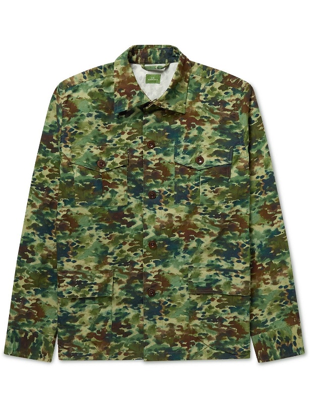 Photo: Sid Mashburn - Camouflage-Print Waxed-Cotton Overshirt - Green