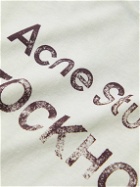 Acne Studios - Extorr Tie-Dyed Logo-Print Distressed Cotton-Jersey T-Shirt - White