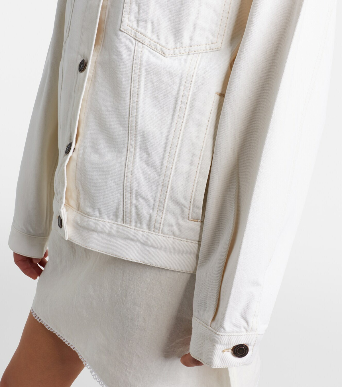 Prada Suede-trimmed denim jacket