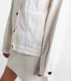 Prada Suede-trimmed denim jacket