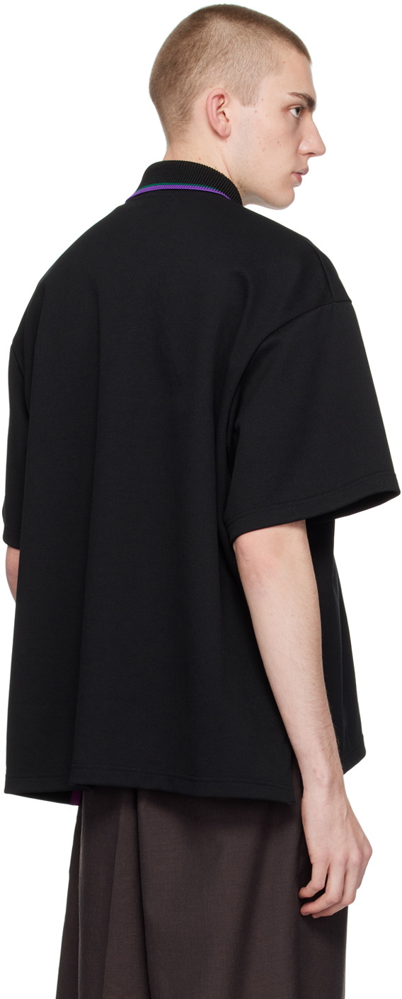 kolor Black Padded Placket Polo