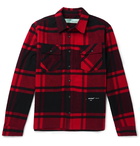 Off-White - Embellished Checked Cotton-Blend Flannel Shirt - Men - Red