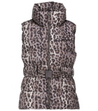 Jet Set Leopard-print belted ski vest