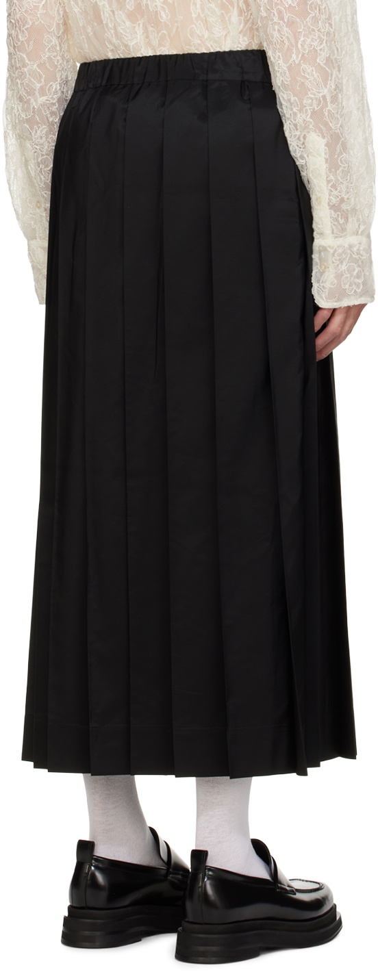 Simone Rocha Black Pleated Kilt Skirt