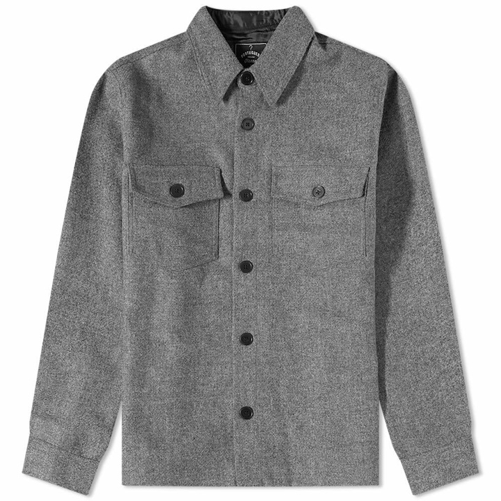 Photo: Portuguese Flannel Men's Wool Field Shirt Jacket in Grey