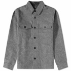 Portuguese Flannel Men's Wool Field Shirt Jacket in Grey